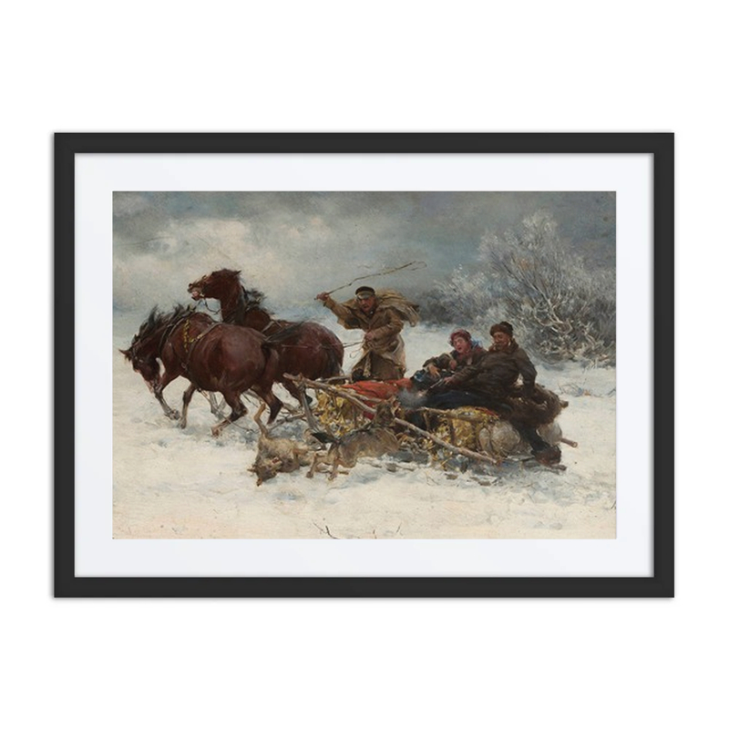 Wolves Attacking a Sleigh