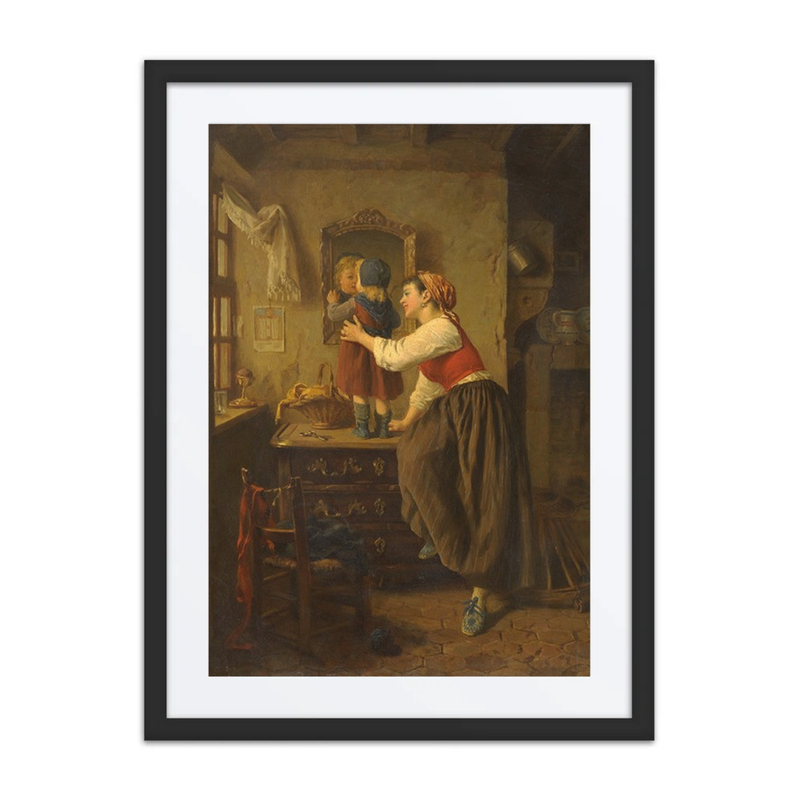 Woman and Child Before a Mirror