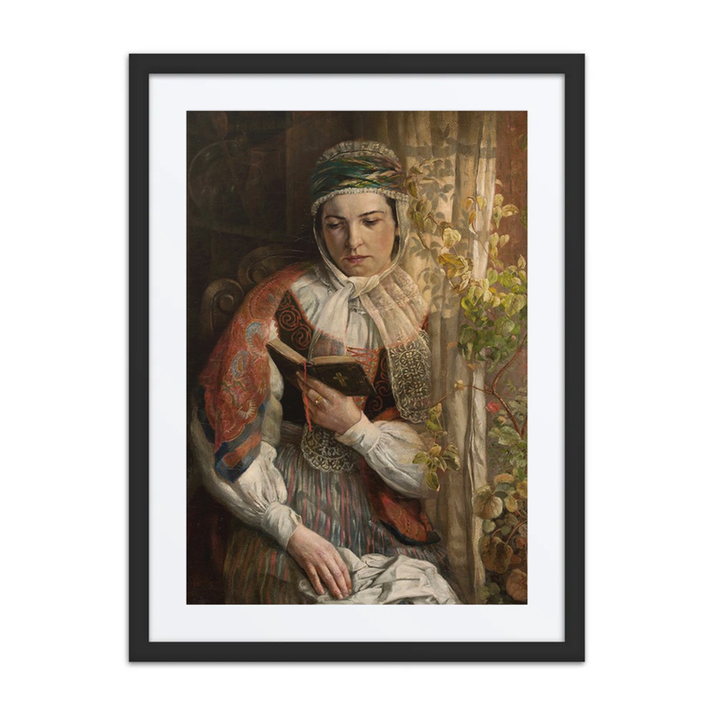 Woman in Folk Costume Reading