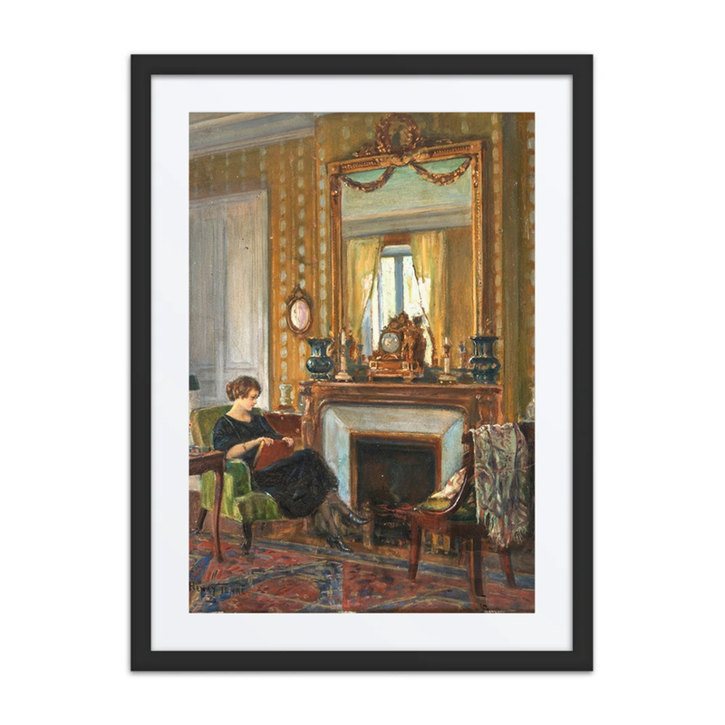 Woman Reading in an Elegant Interior