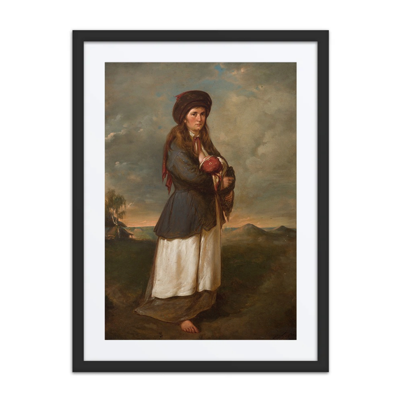 Woman with a Child Against Landscape