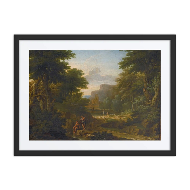 Wooded Landscape with Figures Resting by a Stream