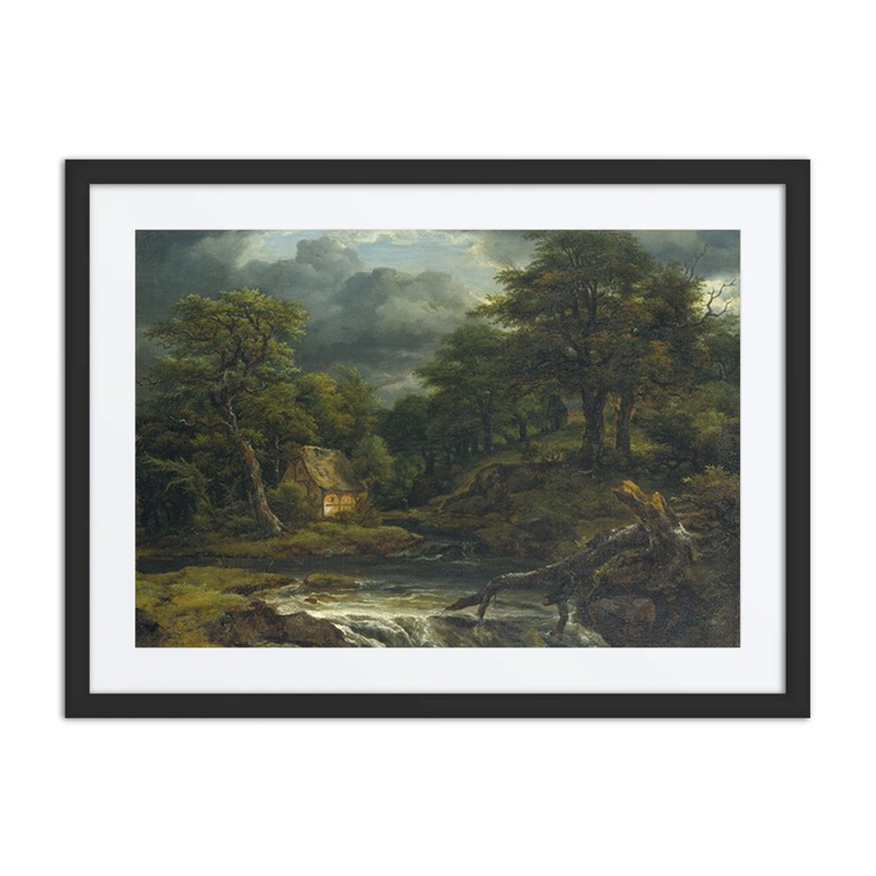 Wooded Landscape with Waterfall