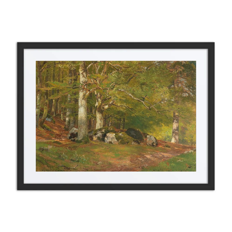 Woodland Scene with Deer
