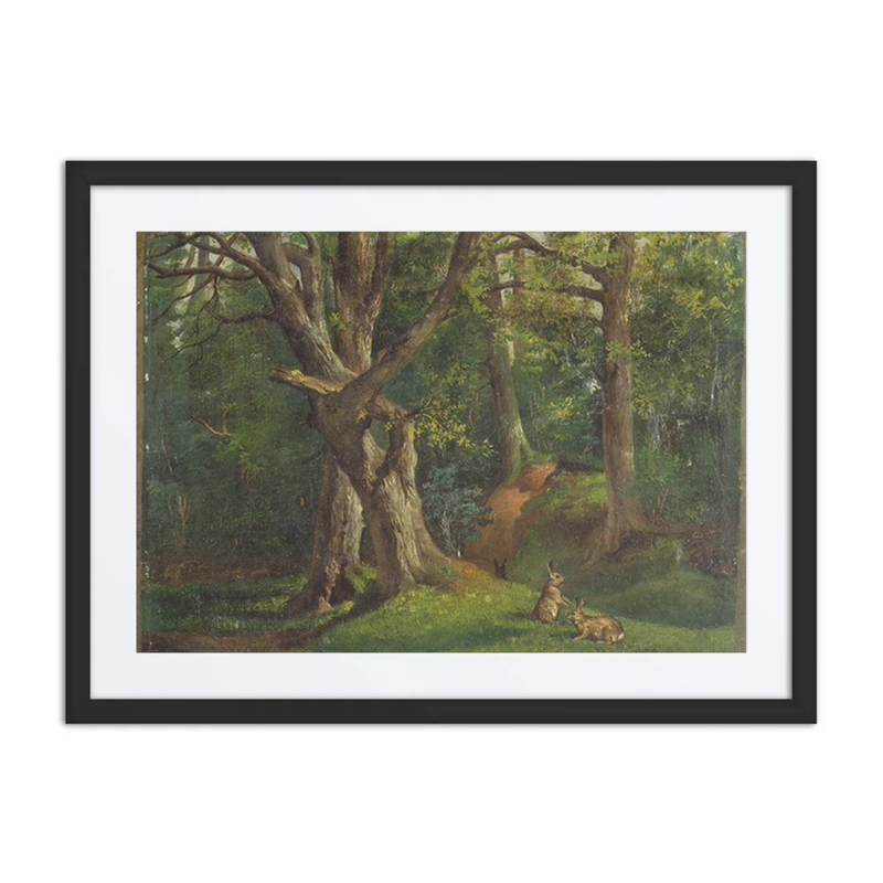 Woodland Scene with Rabbits