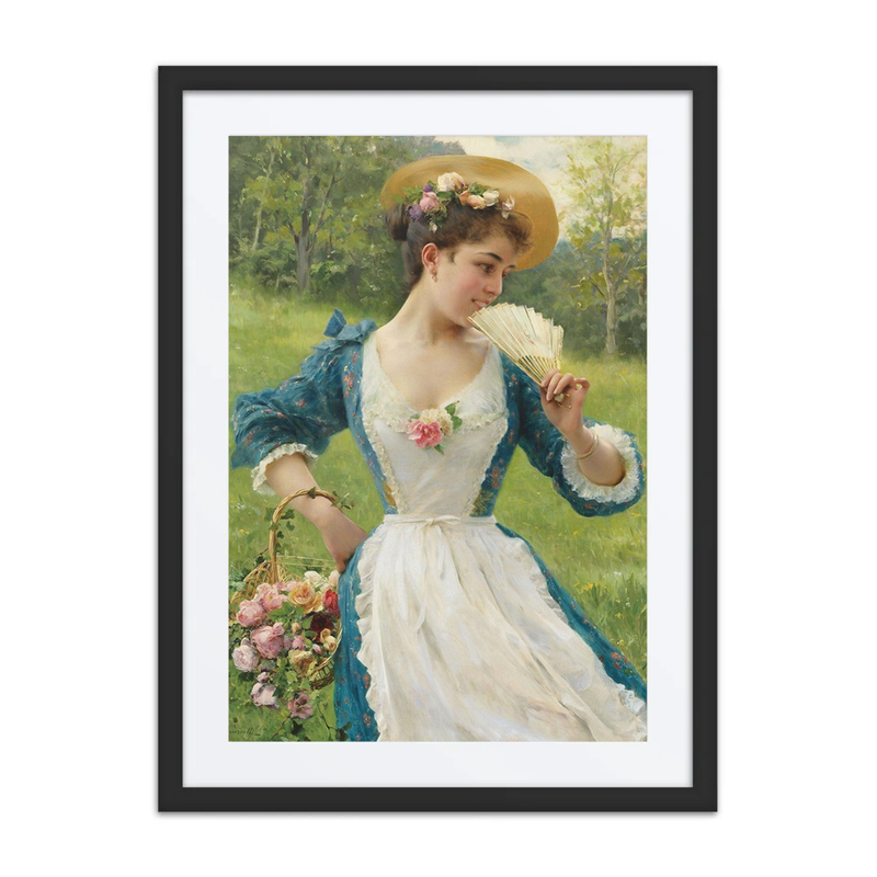 Young Beauty with a Basket of Roses