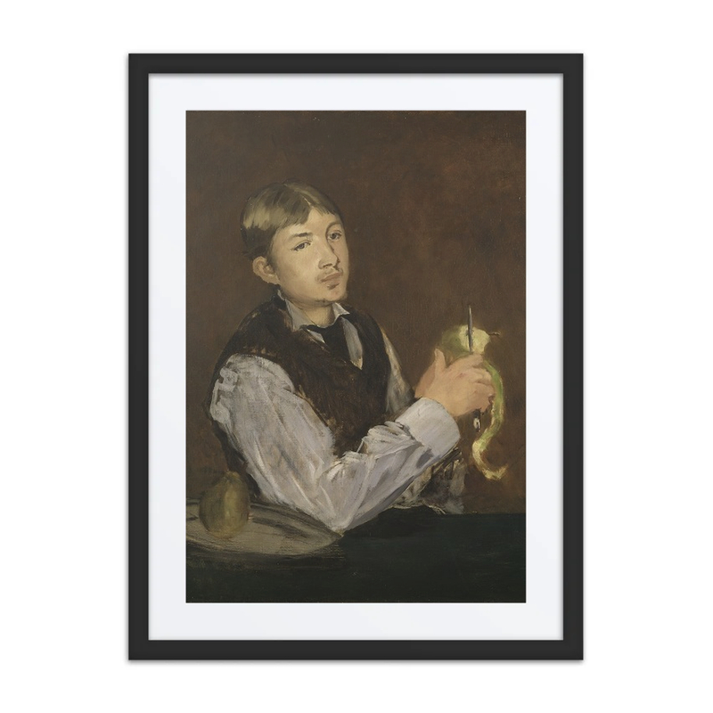 Young Boy Peeling a Pear