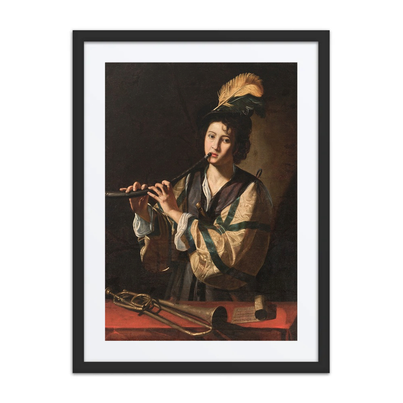 Young Man Playing a Cornet