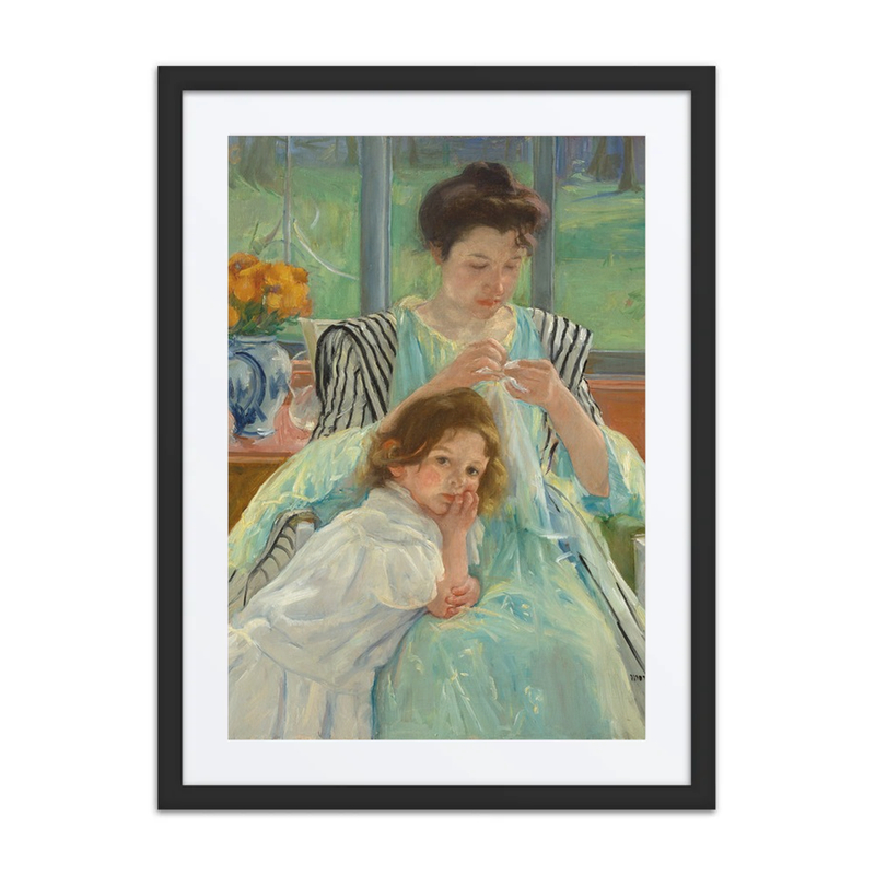 Young Mother Sewing