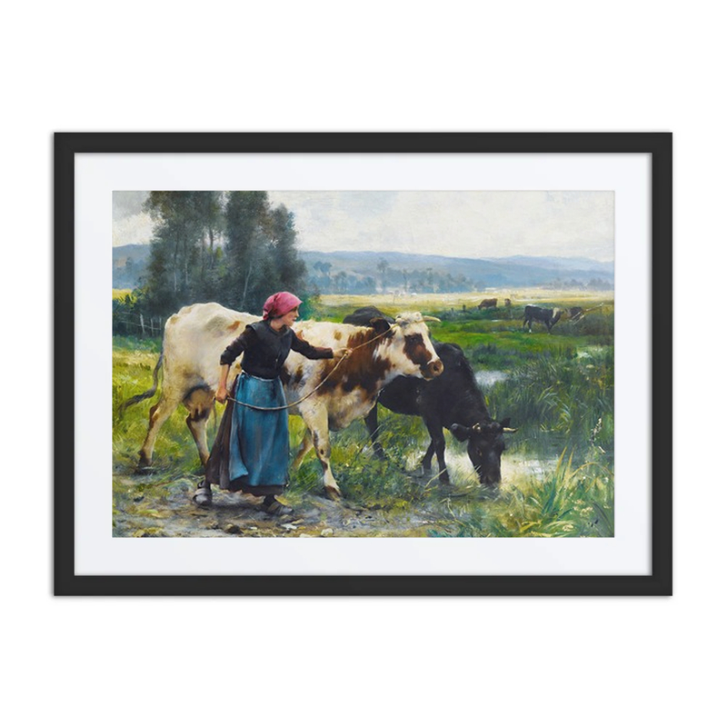 Young Peasant Woman with Two Cows