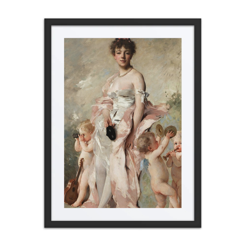 Young Woman in Ball Dress with Putti
