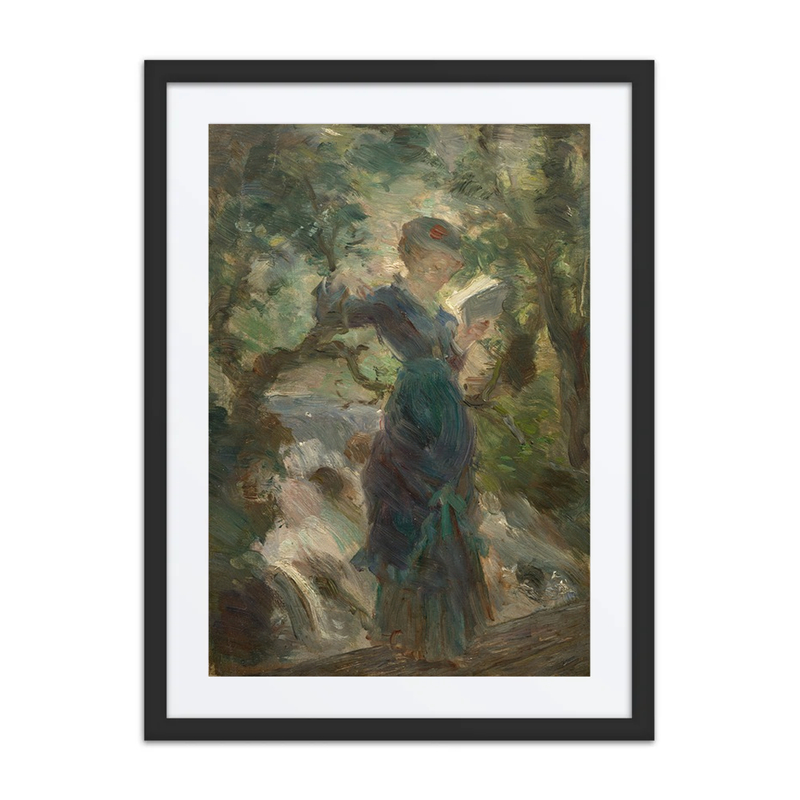 Young Woman Reading by a Stream