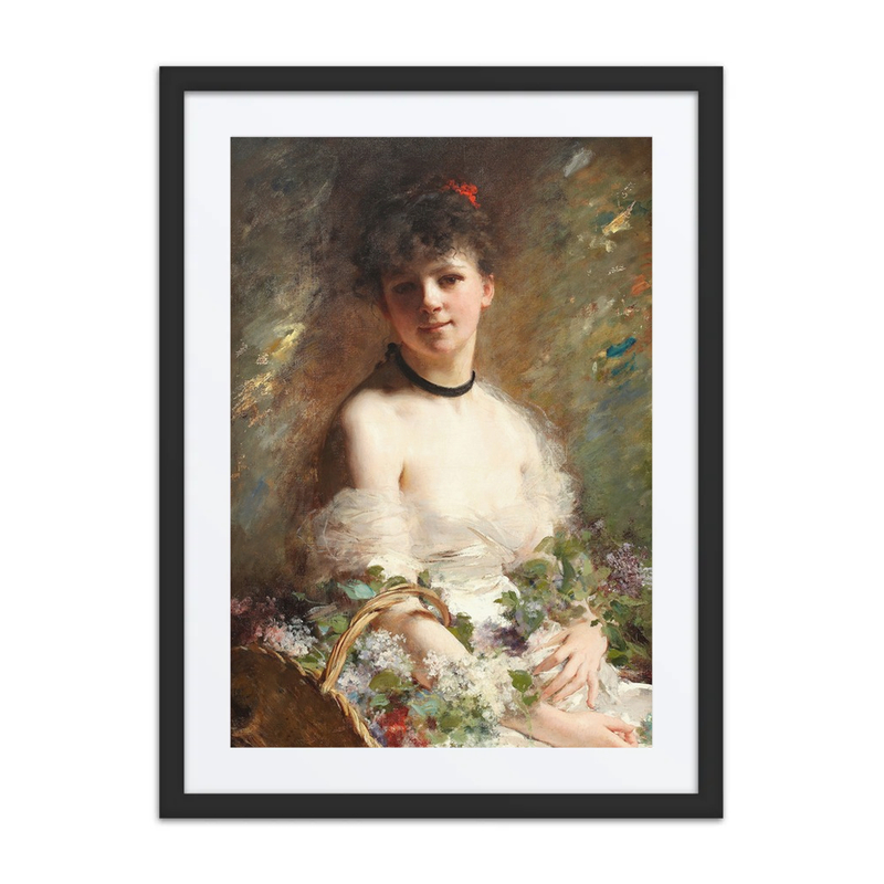 Young Woman with Flower Basket